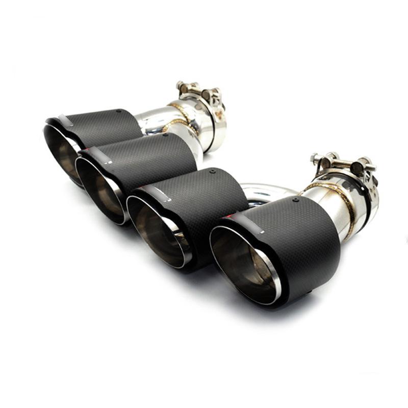 BMW 5 Series G30/G38 Quad Outlet Titanium Black Exhaust Tailpipe, MP Style, Large Square