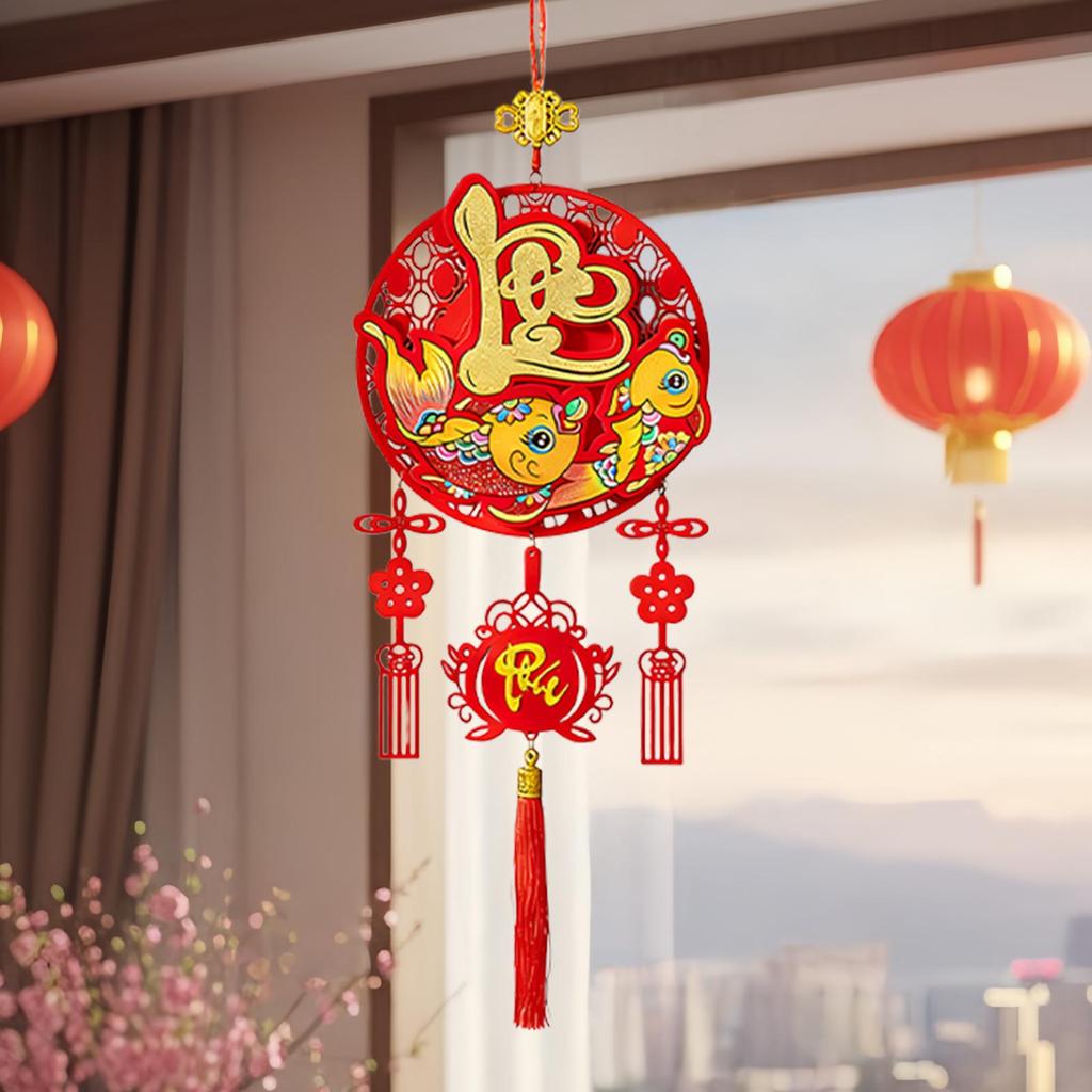 Chinese Lunar Horse Pendant Auspicious Traditional 2026 Lunar Horse Year Ornament For Wall Window Living Room Bedroom Entryway