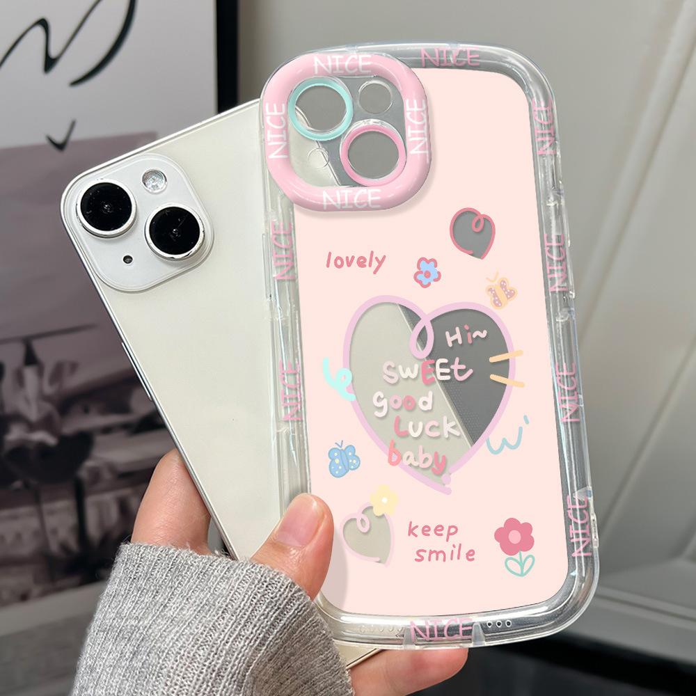 Personalized love English applicable iPhone17ProMax mobile phone case 14 Apple 13 fine hole 12/15 simple 16