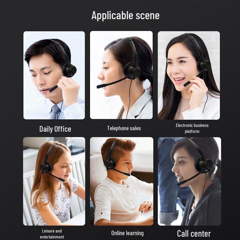 Yijiatong Call Center Headset with RJ9 Connector (CN Version)