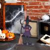 Halloween Wooden Ghost Sign Cute Ghost Witch Pumpkin Tiered Tray Decoration for Home Shelf Mantel Tabletop Windowsill Decor