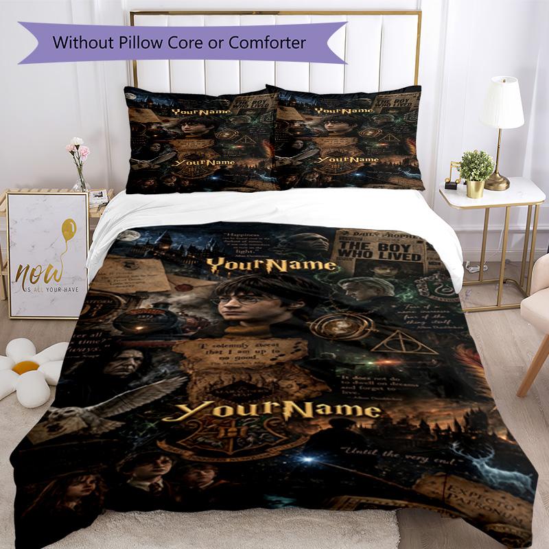 Illustrazioni Gotica Personalizza il tuo nome Set Biancheria da Letto Copripiumino Traspirante con Federe Decorazione per la Casa Regalo di Compleanno