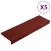 Self-adhesive Stair Treads 5 Pieces 65 X 21 X 4 Cm Rectangular Border Bordeaux
