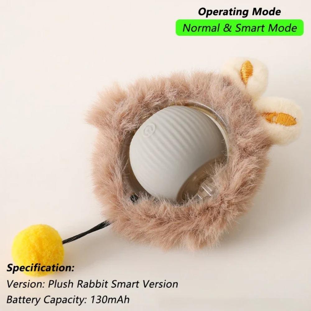New Cat Interactive Ball Toy Automatic Rolling Ball Faux Tail Rechargeable Smart Pet Electric Toy Dog Cat Training Imitate Mouse