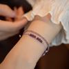 Natural Amethyst Stackable Bracelet With Gold Beads for Women Elegant Layering Jewelry Spiritual Healing Crystals Gift