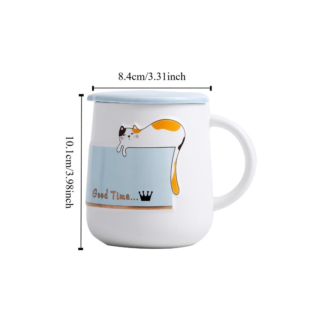 High Temperature Resistance Cat Ceramic Cup Decorative Tea Cup Cute Coffee Mug  Home Use