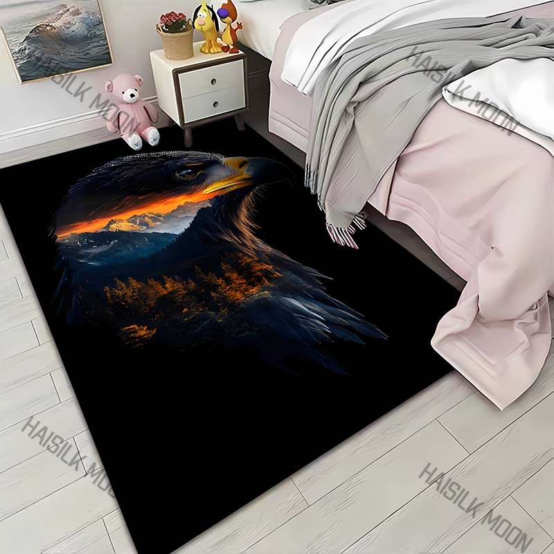 

Eagle head mountains forest sunset doubl Print Carpet for Living Room Bedroom Sofa Home Decor Rus Non-slip Floor Mat Luxury Gift 40x60cm