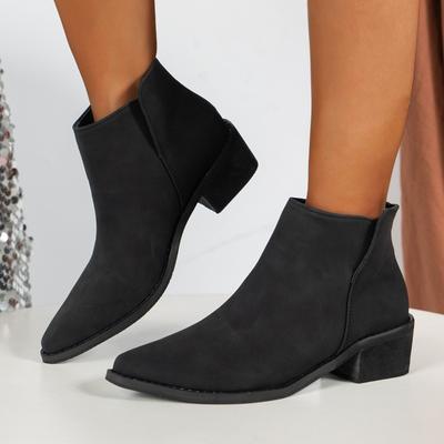 Fashion Women's Shoes 2024 Hot Sale Ankle Women's Boots Concise Modern Boots Women Pointed Toe Slip On Low Heel Shoes Women Zapatos