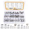 230PCS SAE & Metric   UNC Erts Rivnut Assortment Kit, Flat Head Insert Nut Assort #8-32#10-24 1/4"-20 3/8"-16 5/16"-18 and M3  M5 M6 M8 M10 M12