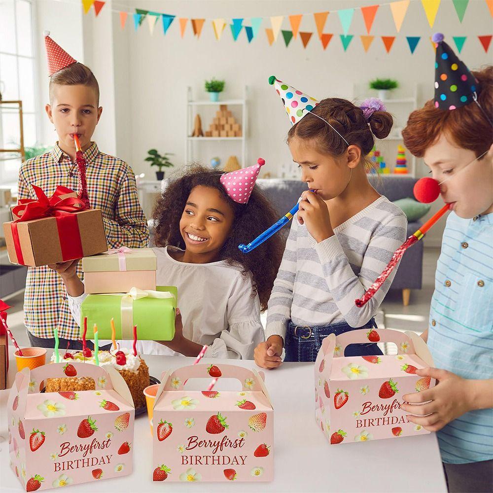 10 Stück Papier Geschenkkarton Leere Box Verpackungsfall Cartoon Handgriff Geschenkboxen Babyparty