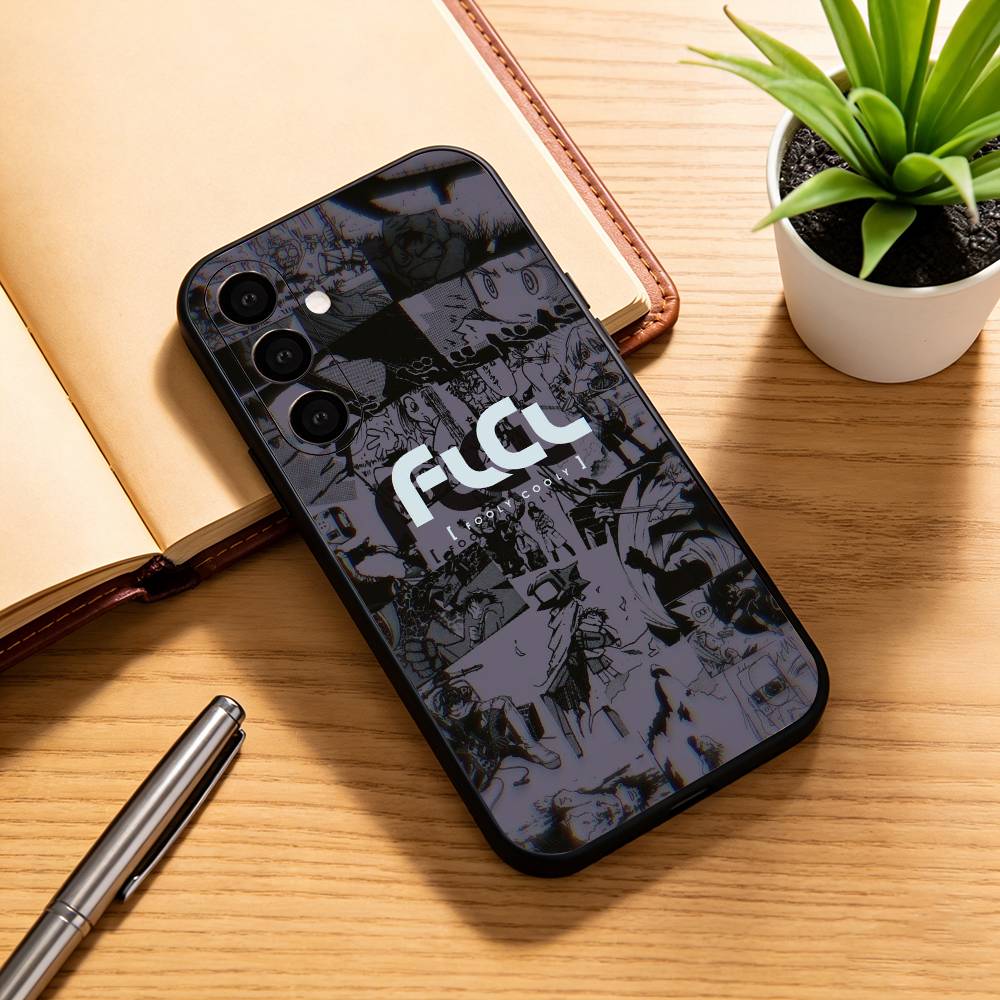 

FLCL First L-Love C-Cyber Love Phone Case For Samsung Galaxy A73,A72,A71,A70,A53,A52,A51,Others Soft Black Cover Samsung a40