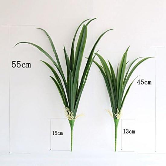 Jasming Artificial Leaves Green Plants Real Touch Cymbidium Orchid Fake Branches for Garden Home Decoration (B)
