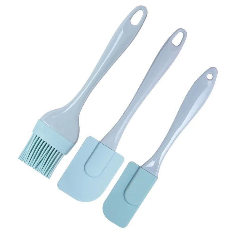 3Pcs/Set Non-Stick Silicone Cream Scraper Bread Cake Butter Spatula Mixer Oil Brush With PP Handle Cake Spatula Kitchen Baking