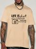 Photographer Quote Unisexs Crew Neck Cotton T Shirt Life Is Short Capture Every MoUnisext Camera Print Short Sleeve Casual Street Top