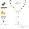 Collier en Pierre Naturelle Multicolore Arc-en-ciel en Forme de Y pour Femmes, Collier Chaîne Boho à Perles en Acier Inoxydable, Bijoux de Fête Tendance