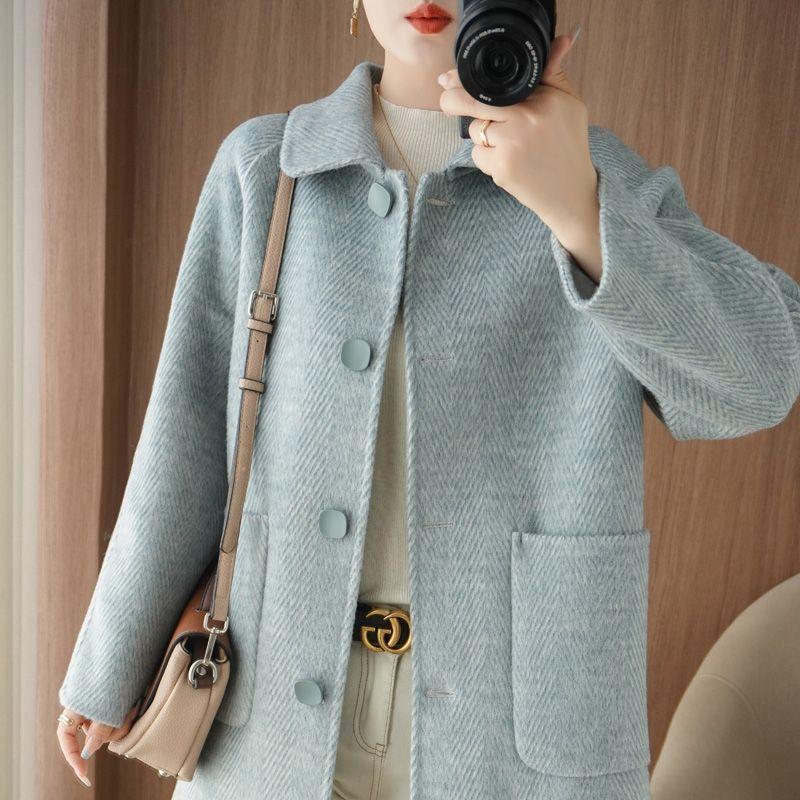 Double-sided Woolen Coat Womens Woolen Coat Medium and Long