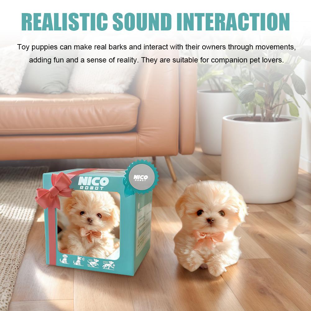 Electronic Robot Dog Interactive Plush Puppy Toy Acts Like A Real Puppy Stuffed Animal Dog Battery Operated for Kids Age 3 4 5 6