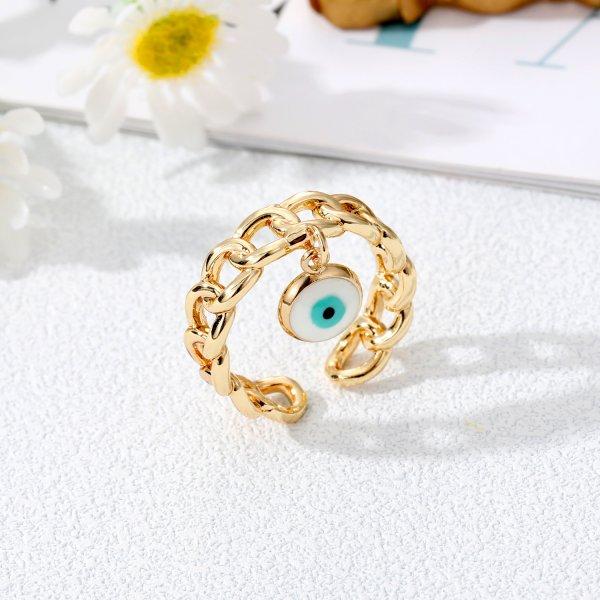 Luxury Double Layer Zircon Rings for Women Punk Metal Ball Tassel Link Chain Opening Ring 2026 New Trend Couple Wedding Jewelry