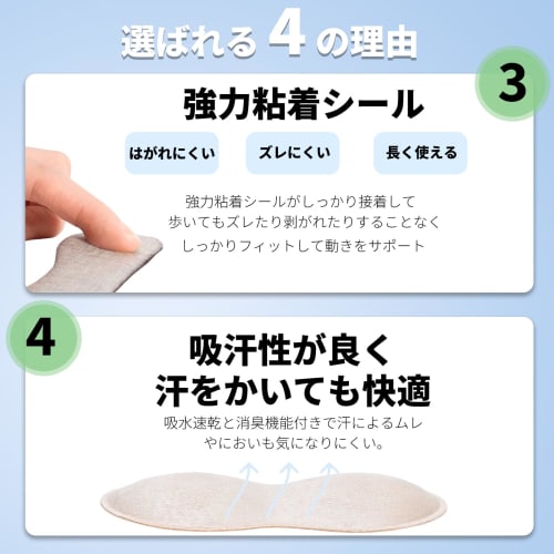 Anti-Blister Heel Pads [Supervised by Shoe Professionals] Adjustable Heel Protection Tape, Prevents Blisters, Prevents Slippage, Heel Cushioning, Tong