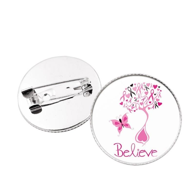 Ribbon Brooch Pin Beautiful Designs Ribbon Enamel Pin Alloy Material Health Awareness Pins for Breast Cancers Awareness