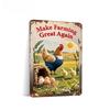 Decorative Metal Wall Sign Rooster Chicken Tin Art 20x30cm Home Kitchen Farmhouse Decor Vintage Retro Poster