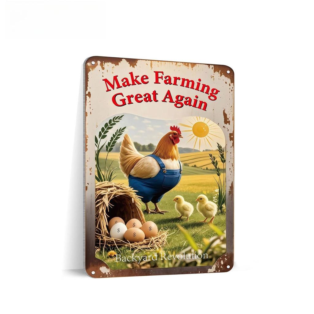 Decorative Metal Wall Sign Rooster Chicken Tin Art 20x30cm Home Kitchen Farmhouse Decor Vintage Retro Poster