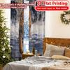 2pcs, 2D FLAT PRINTING Curtains (Without Rod) Majestic Stride Christmas Festival Minimalist Curtains Versatile Fabric Curtains