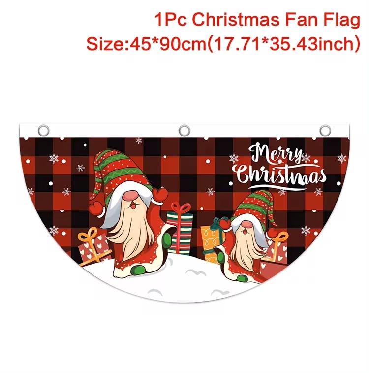 Christmas Fan-shaped Flag Banner Christmas Decor for Home 2026 Christmas Ornament Xmas Navidad Natal Noel Gifts New Year 2026