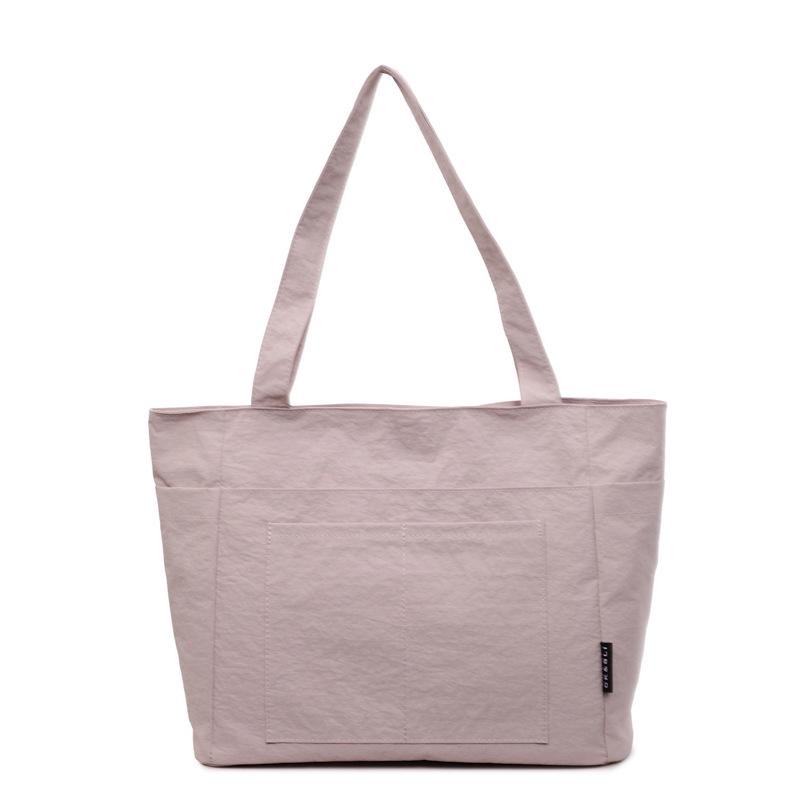 Korean Style Solid Color Canvas Tote Bag - Lightweight, Simple Design, Niche Handbag, Large Capacity Shoulder Bag