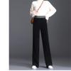2022 Autumn Winter Korean Solid Color High Waisted Elastic Elegant Wool Office Ladies Women's Trousers  Wide Leg Pants Women