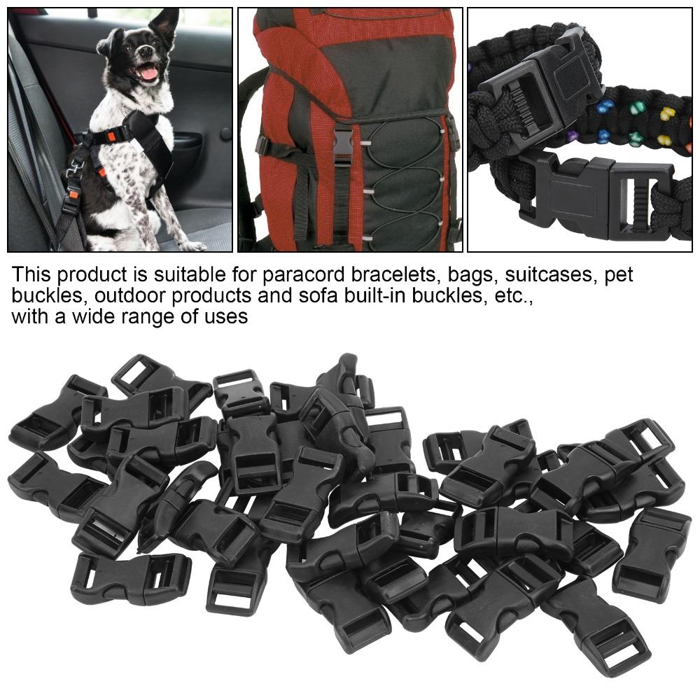 40 Pcs 17mm Mini Buckles Plastic Adjustable Buckles Durable Flat Buckles  Bag Straps