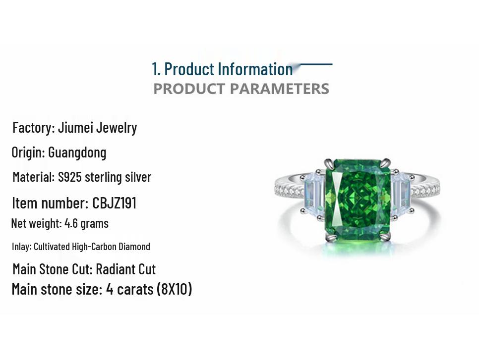 Stylish European-American Ice Flower Cut High Carbon Diamond Ring, S925 Silver, TikTok Trend