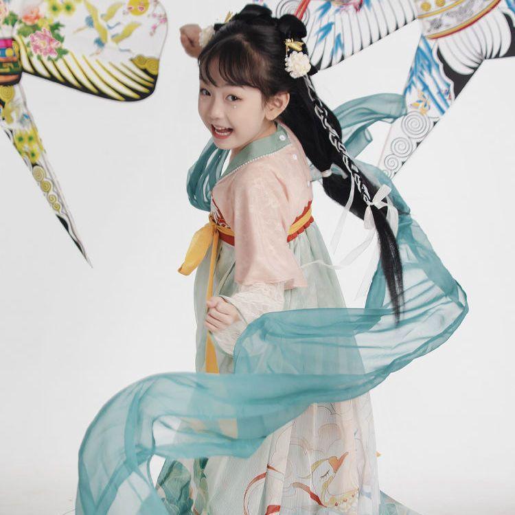 Hanfu Girl Chinese Style Cloth Summer Dress Antique Tang Suit Super Fairy Costume Dress Little Girl Mermaid Princess Skirt Undergarment