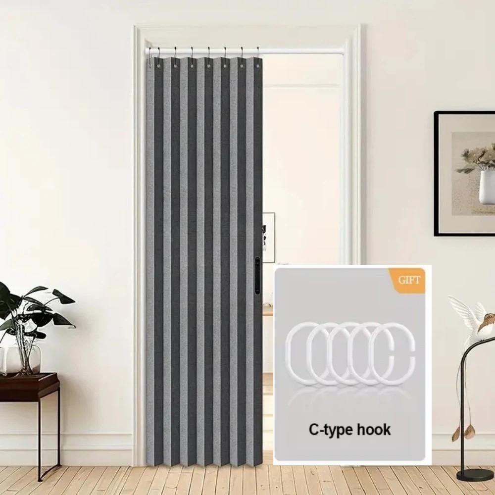 Thick Folding Door Curtain Waterproof Closet Curtain Partition Curtain Bath Curtain Bedroom