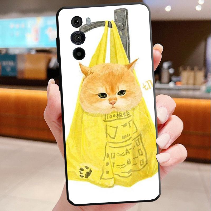 Phone Case For Motorola Edge 50 40 Pro 60 50 40 30 Ultra Neo Fusion Moto G Play G Stylus G Power G Fun Cat