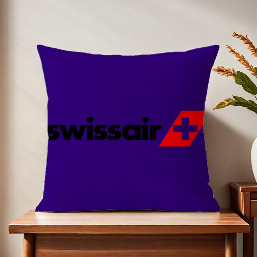 Sswissairr Logo Cushion Cover For Pillow Printing Sofa Decoration Home Car Room Coffee Shop Office Nordic Simplicity