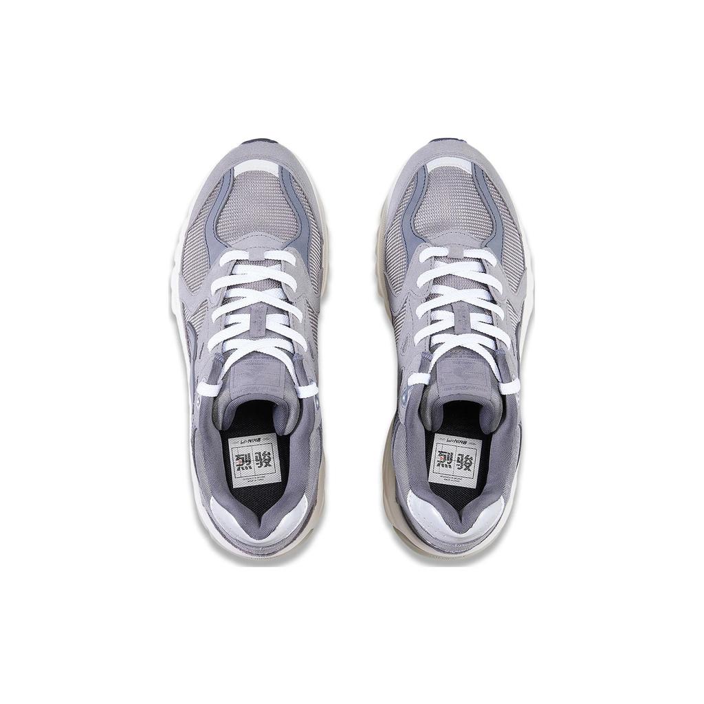 New LiNing Furious Rider Runner Wear Resistant Slip Resistant Cushioning Low Top Casual Shoes Women's Gray AZGT012-1