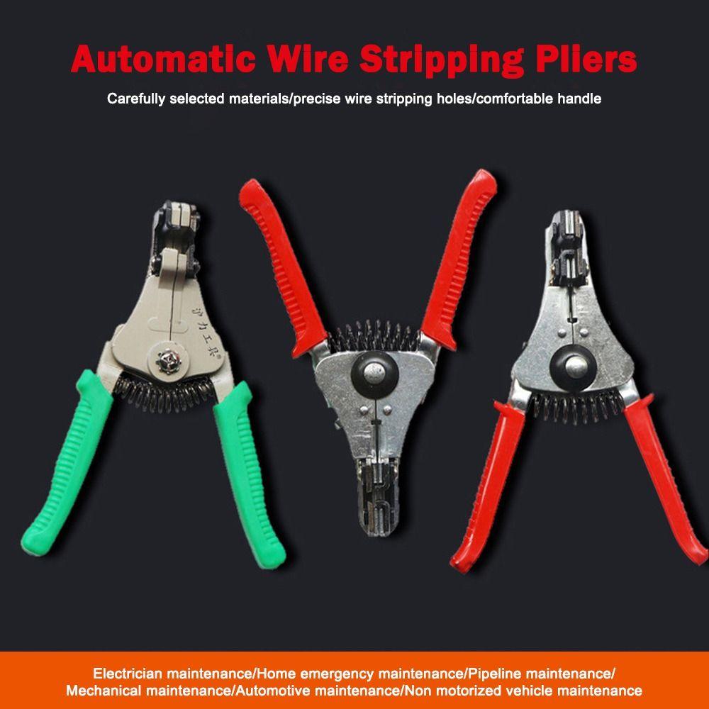 Steel Automatic Cable Stripper Red&Silver Stripping Pliers Wire Stripper  Cable Installation