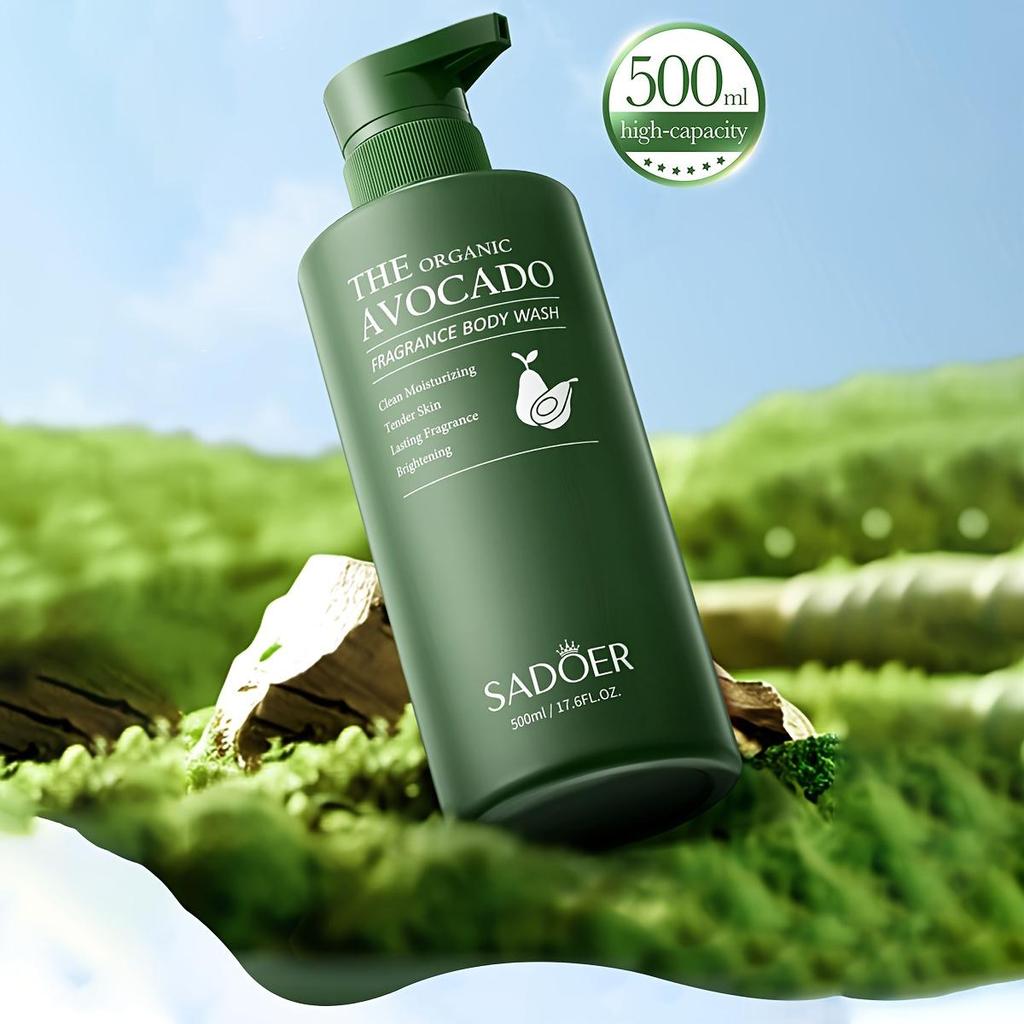Avocado Moisturizing Shower Gel for Soft Skin Refreshing Fragrance Body Cleanser with Natural Ingredients