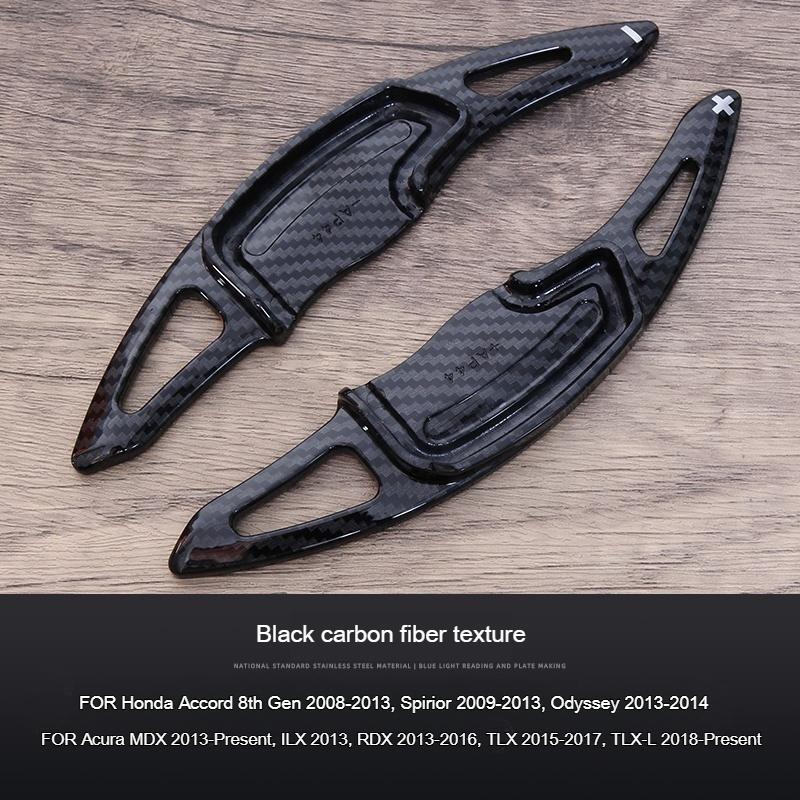 Car Steering Wheel Shift Paddle Extension For Acura MDX 2013-Present ILX 2013 RDX 2013-2016 TLX 2015-2017 TLX-L 2018-Present Black carbon fiber