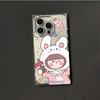 Clear Square Back Tube Case Protection For iPhone 14 Pro Max 11 15 Plus 16 ProMax 12 13 Anti-Oxygen,chubby Milk Tea Pattern Casing