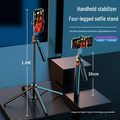 1,8m 360° Ruční selfie tyč stativ pro telefon - Univerzální stojan pro živé streamování a focení od podlahy