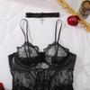 Women's Sexy Patent Leather Spliced Lace Shapewear Bodysuit Black Lace-Up Bust & Waist Cincher One-Piece Shaper