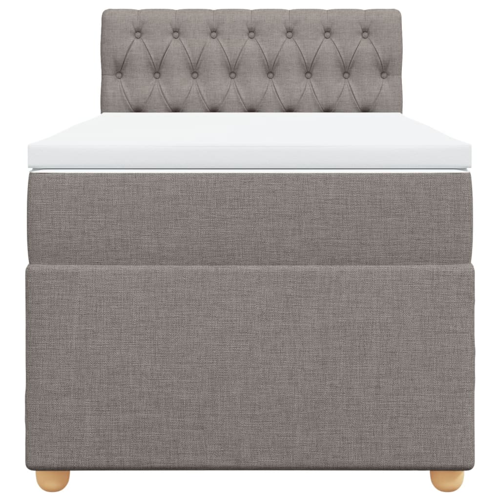 Box Spring Bed with Mattress Taupe 90 x 190 cm Fabric