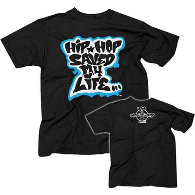 Men's Afrika Bambaataa Hip Hop Saved My Life T-shirt  Black