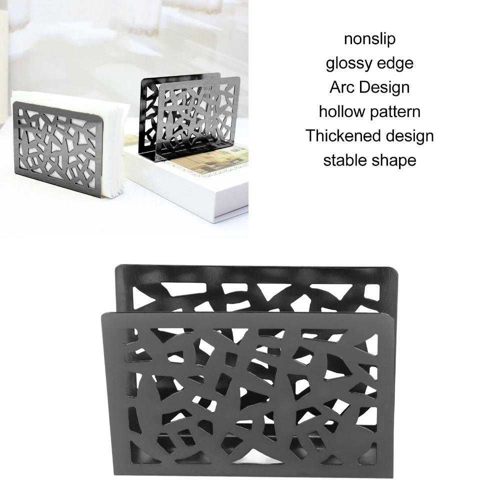 Hollow Out Metal Napkin Holder Glossy Edge Stainless Steel Napkin Holder  Kitchen Countertop