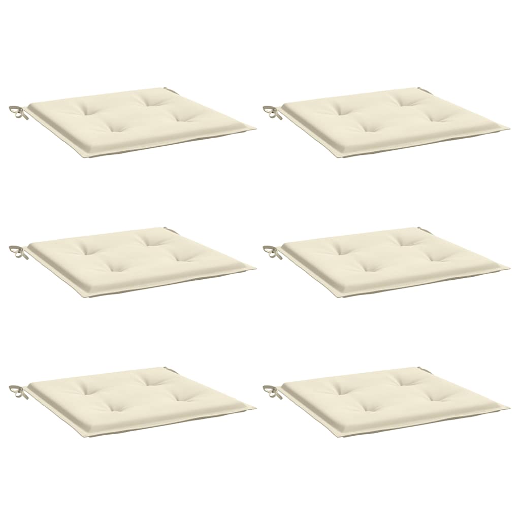vidaXL Gartenstuhl-Kissen 6 Stk. Creme 50x50x3 cm Oxford-Gewebe
