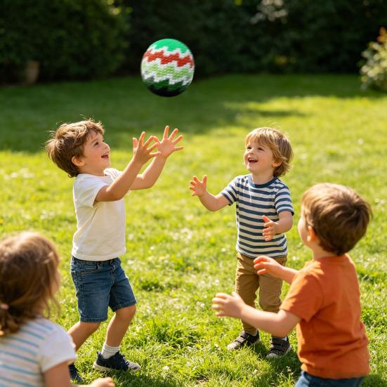 Handmade Crochet Footbags Yarn Multicolored Kids Adults Hacky Sack Knitted Throwing Beanbag Juggling