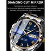 POEDAGAR Business Men's Stainless Steel Dual Calendar Quartz Watch, Casual Waterproof Luminous Men's Watch, Men's Gift