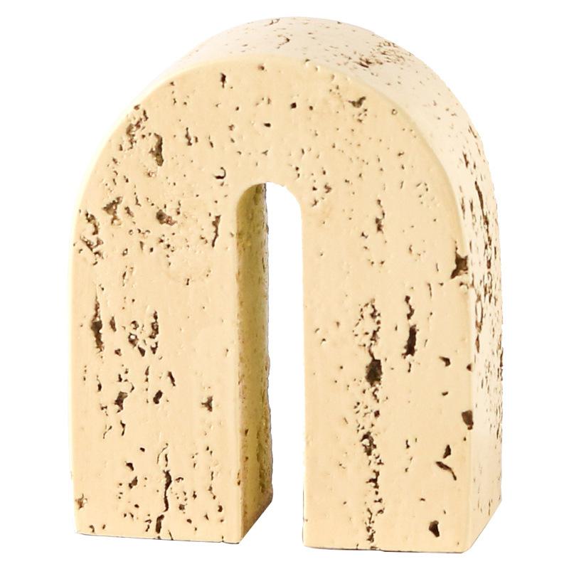 

Современные украшения для комнаты в стиле ваби-саби, геометрические арочные подставки для книг, украшения для книжных полок в гостиной, имитация травертина